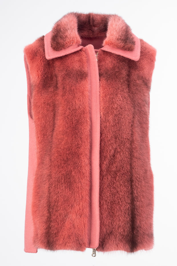 Mink with wool Vest