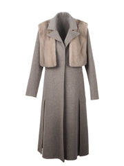 Mink Vest with Wool Coat