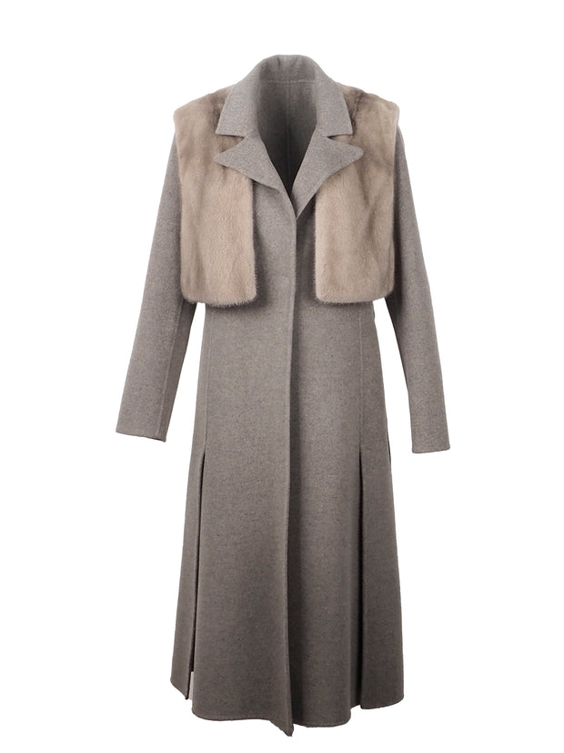Mink Vest with Wool Coat