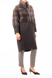 Mink with Wool and Cashmere-blend Coat