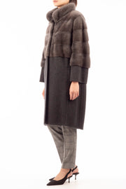 Mink with Wool and Cashmere-blend Coat