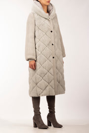 Mink Down Coat with Pillow Collar
