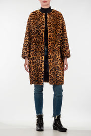 Leopard-print Mink Coat