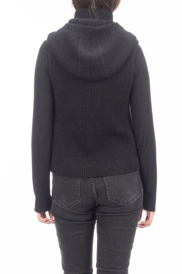 Black Mink Vest with blended Cashmere Knit
