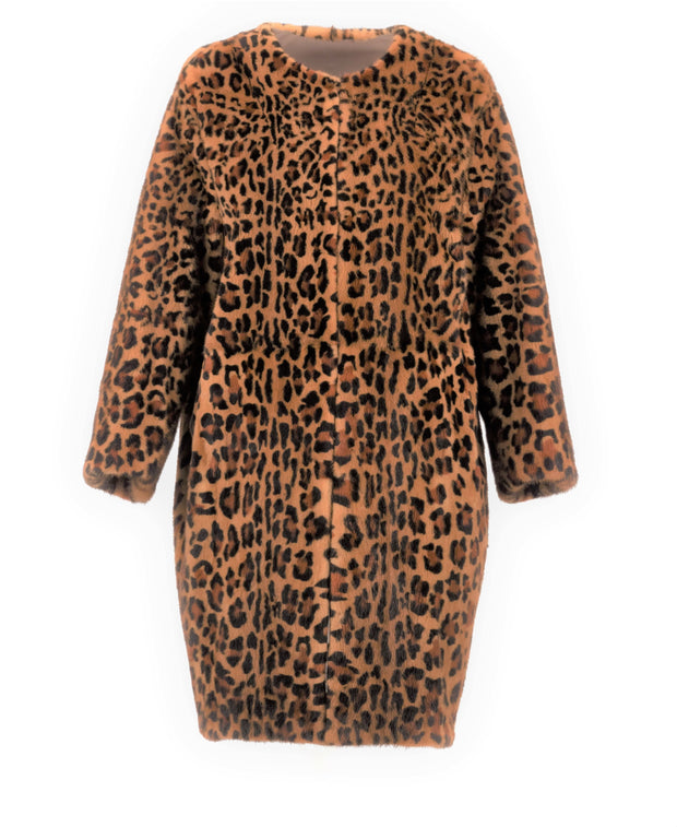 Leopard-print Mink Coat