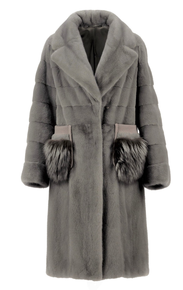 Mink Coat With Fox Patch Pocket